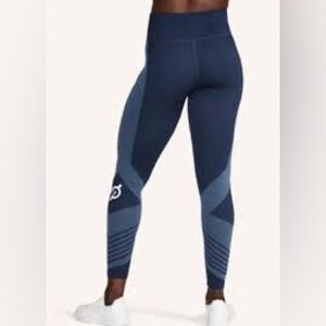 Peloton Navy and Dusty Blue High-Waist Colorblock Leggings